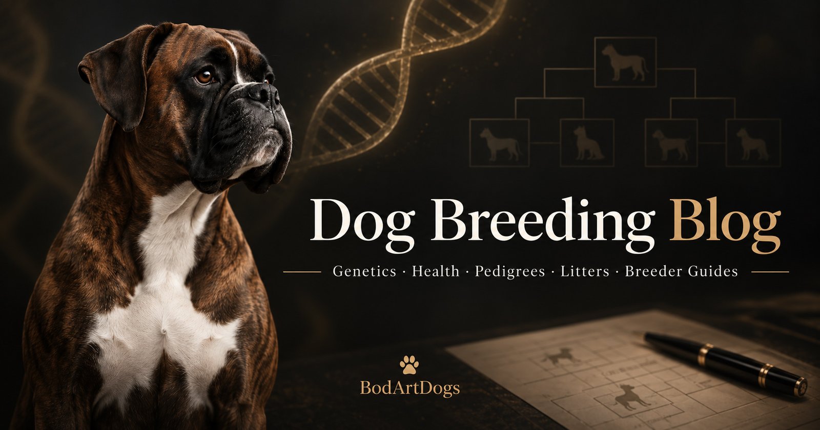 Featured image for the BodArtDogs Dog Breeding Blog about genetics, health testing, pedigrees and practical breeder knowledge.